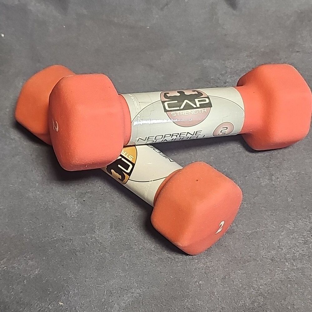 CAP Neoprene Hex Dumbbells 4# total 2 lb Hand Weights, Set of 2-Workout Strength